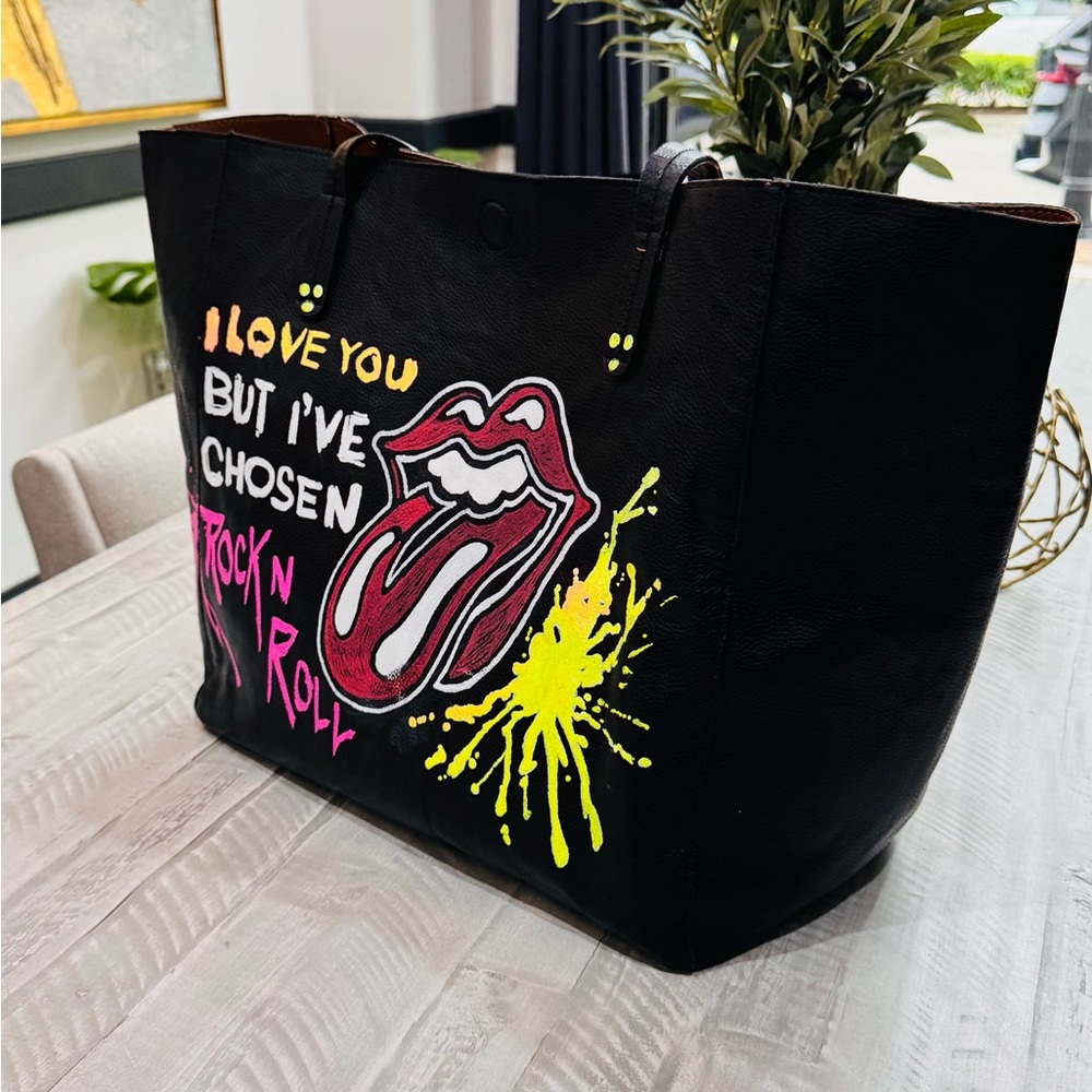Rock 'n Roll Black Tote Bag